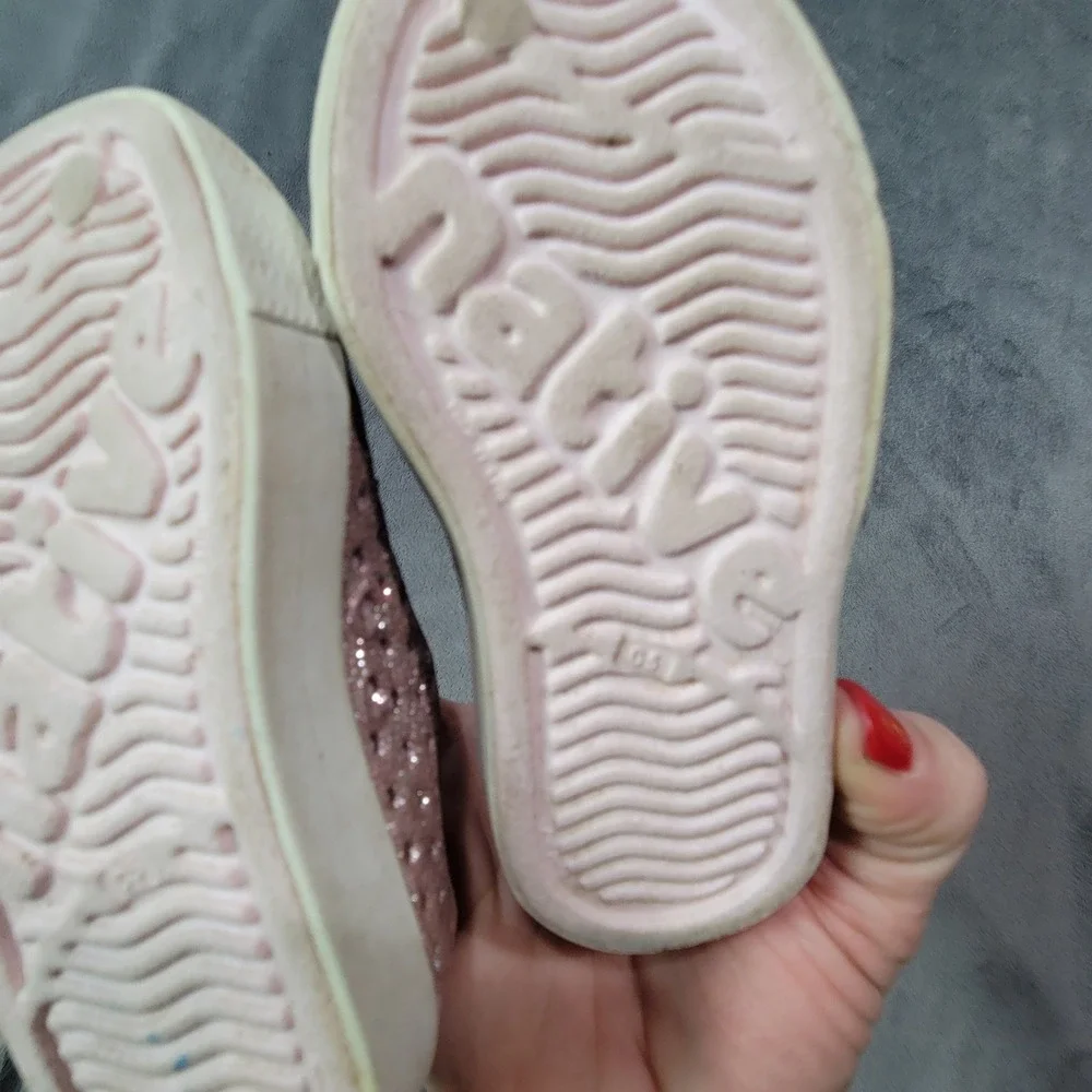 Native‎ Shoes Glitter Pink Jefferson Child Size 10 Toddler Water Shoes
